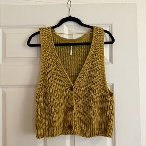 Free People Close To Me Mustard Sweater Vest
